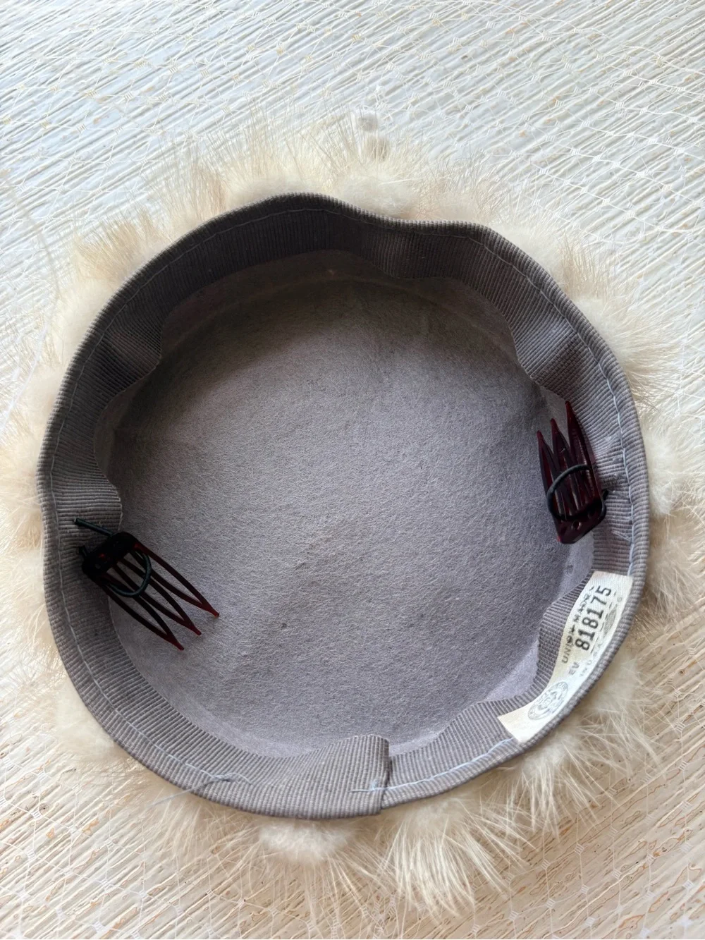 VTG Mink Fur Mesh Veil Fascinator Hat
